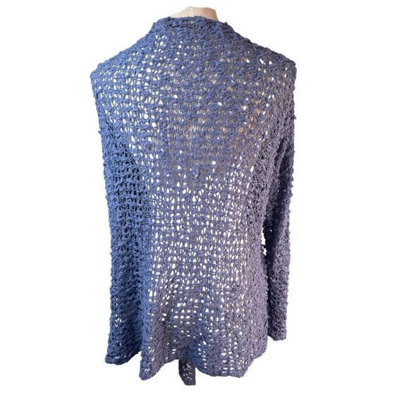 Soft Surroundings L/XL Periwinkle Blue Open Weave Cardigan - Picture 2 of 14